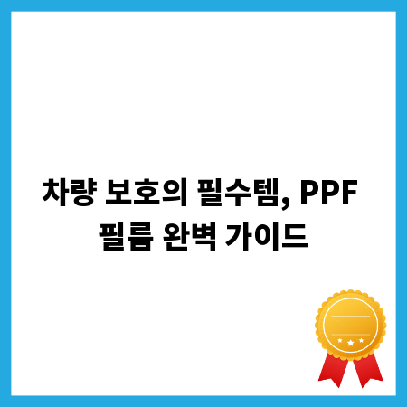 차량 보호의 필수템, PPF 필름 완벽 가이드