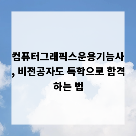 컴퓨터그래픽스운용기능사, 비전공자도 독학으로 합격하는 법