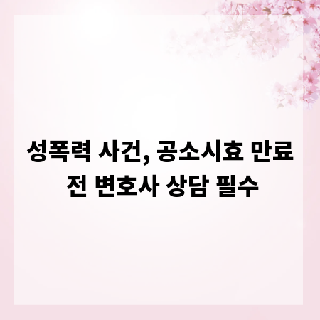 성폭력 사건, 공소시효 만료 전 변호사 상담 필수