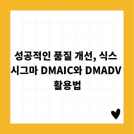 성공적인 품질 개선, 식스 시그마 DMAIC와 DMADV 활용법