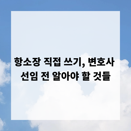 항소장 직접 쓰기, 변호사 선임 전 알아야 할 것들