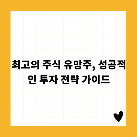최고의 주식 유망주, 성공적인 투자 전략 가이드
