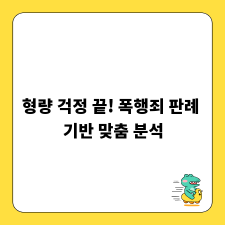 형량 걱정 끝! 폭행죄 판례 기반 맞춤 분석
