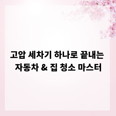 고압 세차기 하나로 끝내는 자동차 & 집 청소 마스터