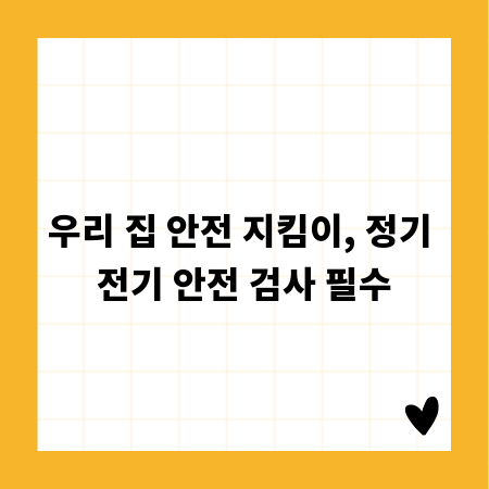 우리 집 안전 지킴이, 정기 전기 안전 검사 필수