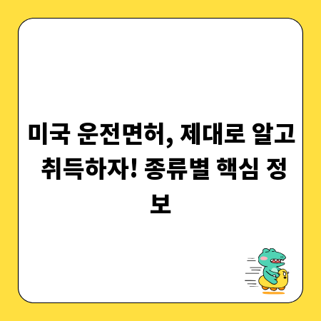 미국 운전면허, 제대로 알고 취득하자! 종류별 핵심 정보