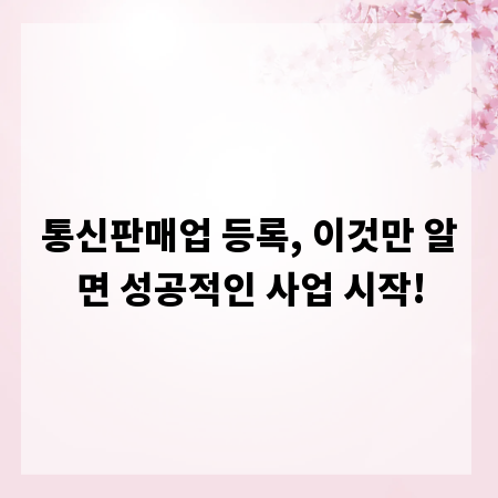 통신판매업 등록, 이것만 알면 성공적인 사업 시작!