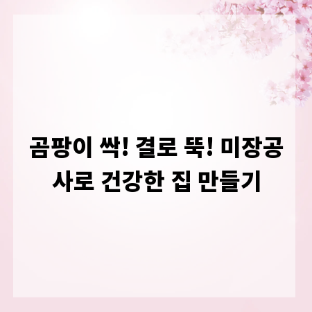 곰팡이 싹! 결로 뚝! 미장공사로 건강한 집 만들기