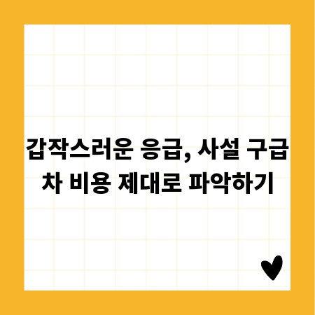 갑작스러운 응급, 사설 구급차 비용 제대로 파악하기