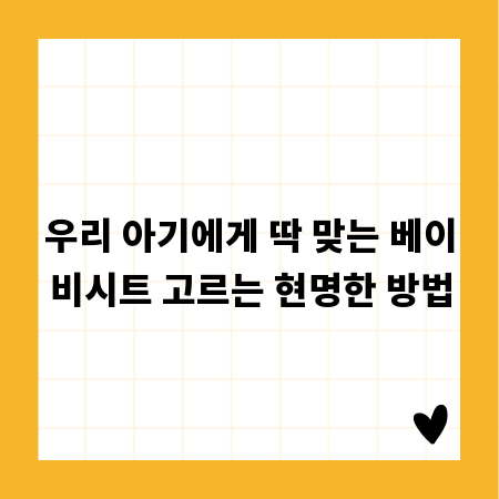 우리 아기에게 딱 맞는 베이비시트 고르는 현명한 방법