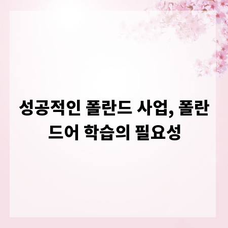 성공적인 폴란드 사업, 폴란드어 학습의 필요성