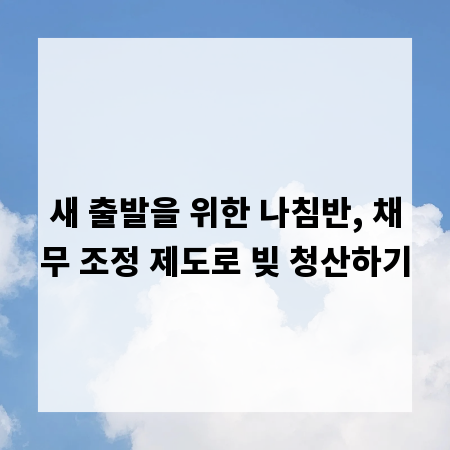 새 출발을 위한 나침반, 채무 조정 제도로 빚 청산하기