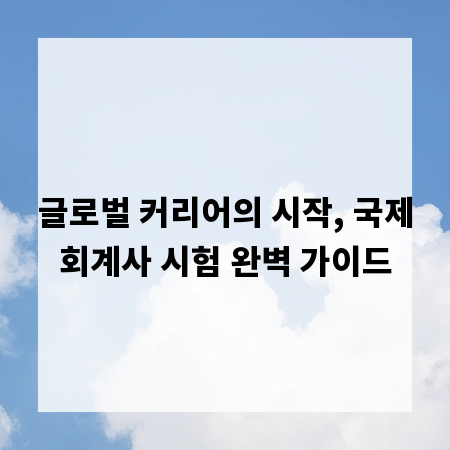 글로벌 커리어의 시작, 국제회계사 시험 완벽 가이드