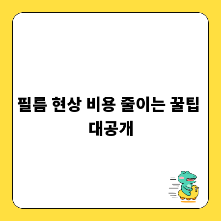 필름 현상 비용 줄이는 꿀팁 대공개