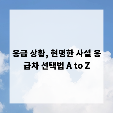 응급 상황, 현명한 사설 응급차 선택법 A to Z