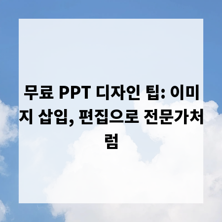 무료 PPT 디자인 팁: 이미지 삽입, 편집으로 전문가처럼