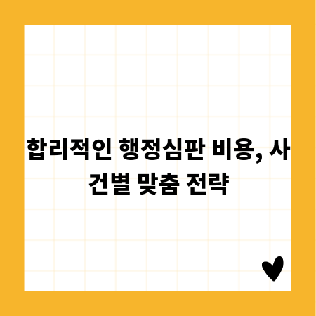 합리적인 행정심판 비용, 사건별 맞춤 전략