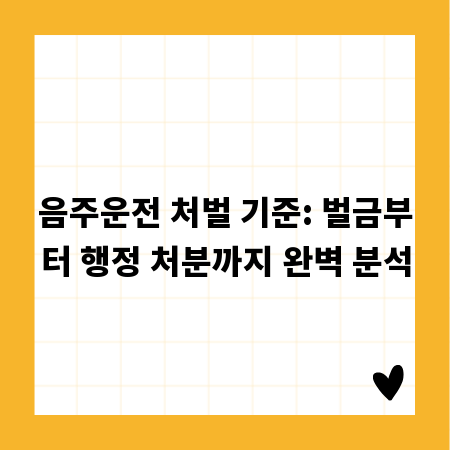 음주운전 처벌 기준: 벌금부터 행정 처분까지 완벽 분석