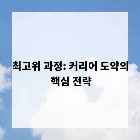 최고위 과정: 커리어 도약의 핵심 전략