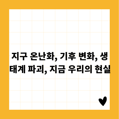 지구 온난화, 기후 변화, 생태계 파괴, 지금 우리의 현실