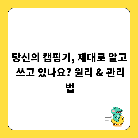 당신의 캡핑기, 제대로 알고 쓰고 있나요? 원리 & 관리법