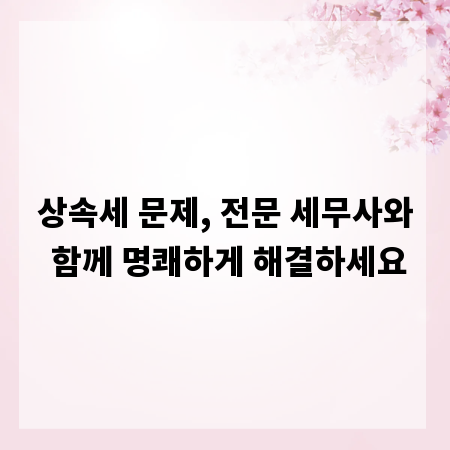 상속세 문제, 전문 세무사와 함께 명쾌하게 해결하세요