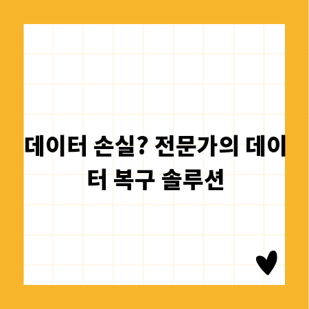 데이터 손실? 전문가의 데이터 복구 솔루션