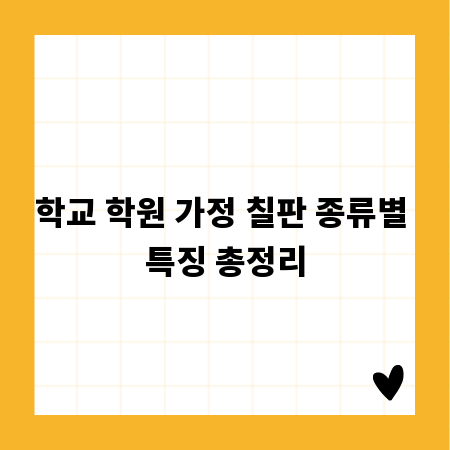학교 학원 가정 칠판 종류별 특징 총정리
