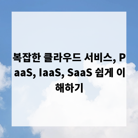 복잡한 클라우드 서비스, PaaS, IaaS, SaaS 쉽게 이해하기