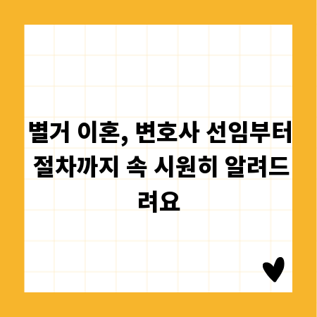 별거 이혼, 변호사 선임부터 절차까지 속 시원히 알려드려요