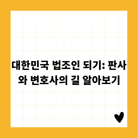 대한민국 법조인 되기: 판사와 변호사의 길 알아보기