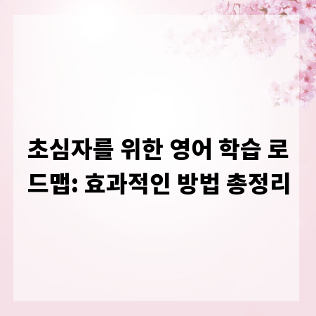 초심자를 위한 영어 학습 로드맵: 효과적인 방법 총정리