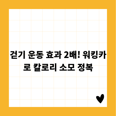 걷기 운동 효과 2배! 워킹카로 칼로리 소모 정복