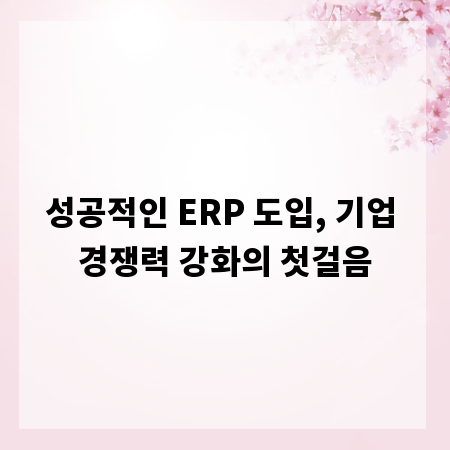 성공적인 ERP 도입, 기업 경쟁력 강화의 첫걸음