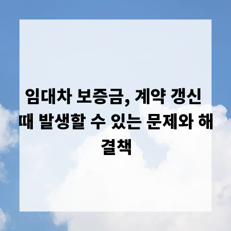 임대차 보증금, 계약 갱신 때 발생할 수 있는 문제와 해결책
