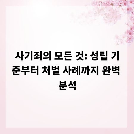 사기죄의 모든 것: 성립 기준부터 처벌 사례까지 완벽 분석