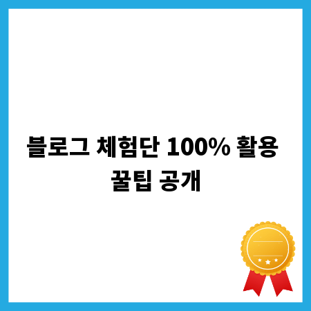 블로그 체험단 100% 활용 꿀팁 공개