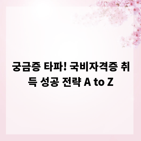 궁금증 타파! 국비자격증 취득 성공 전략 A to Z