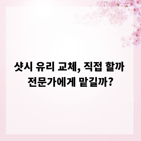 샷시 유리 교체, 직접 할까 전문가에게 맡길까?
