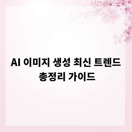 AI 이미지 생성 최신 트렌드 총정리 가이드