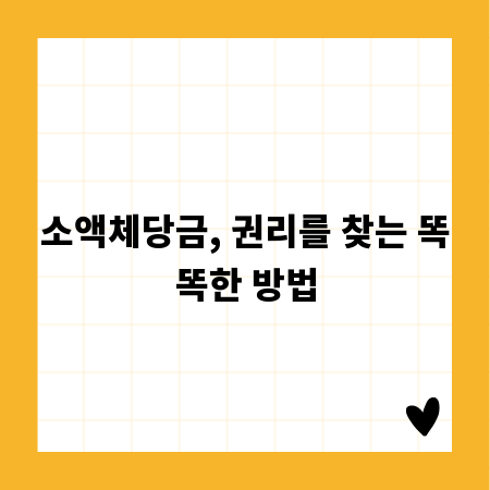 소액체당금, 권리를 찾는 똑똑한 방법