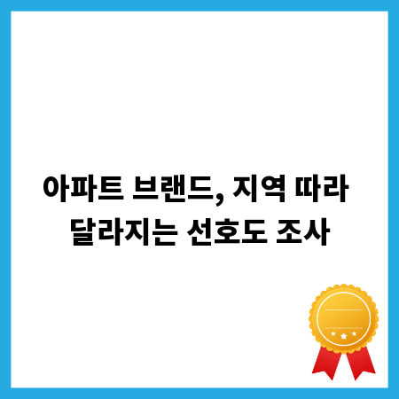 아파트 브랜드, 지역 따라 달라지는 선호도 조사