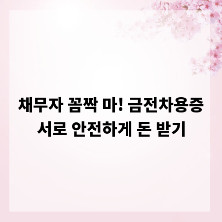 채무자 꼼짝 마! 금전차용증서로 안전하게 돈 받기