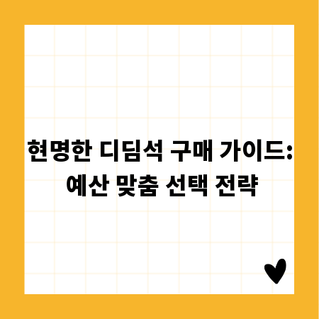 현명한 디딤석 구매 가이드: 예산 맞춤 선택 전략
