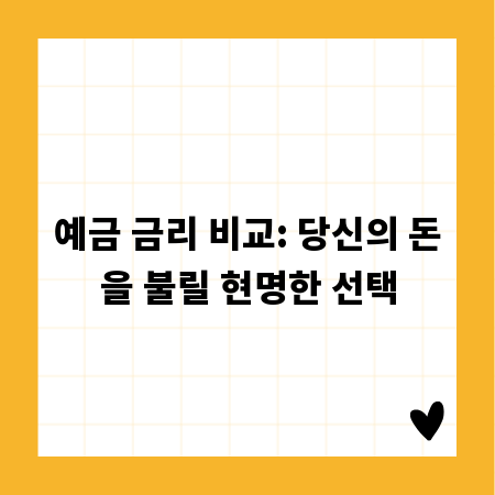 예금 금리 비교: 당신의 돈을 불릴 현명한 선택