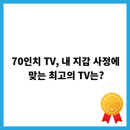 70인치 TV, 내 지갑 사정에 맞는 최고의 TV는?