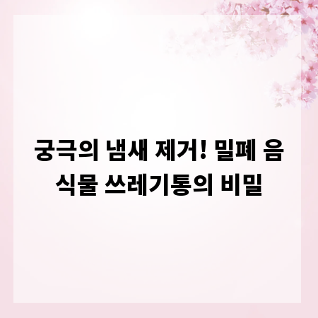 궁극의 냄새 제거! 밀폐 음식물 쓰레기통의 비밀