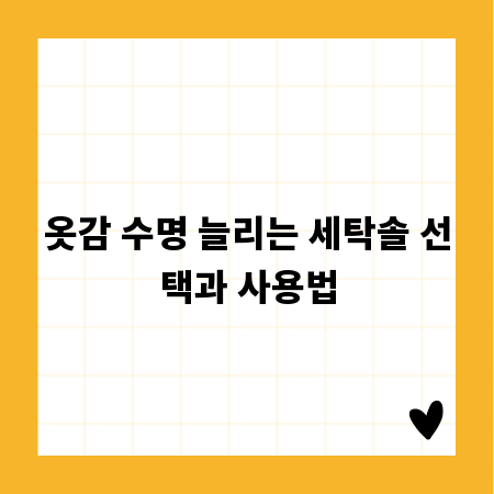 옷감 손상 없이 깔끔하게! 세탁솔 사용 완벽 가이드