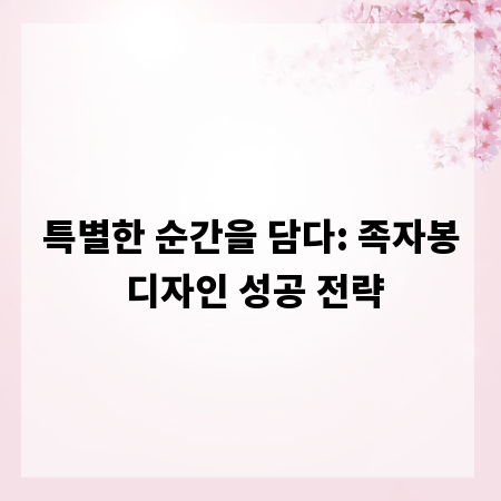 특별한 순간을 담다: 족자봉 디자인 성공 전략