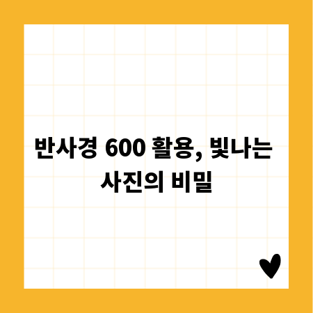 반사경 600 활용, 빛나는 사진의 비밀